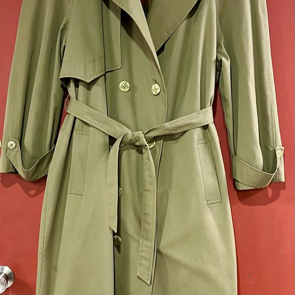 Vintage Olive Green Trench Coat Size 10 - Picture 1 of 6